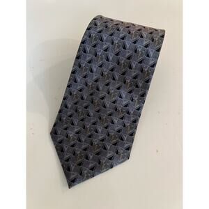 Stonehenge 100% Silk Handmade Men's Neck Tie Silver Geometric Lobster Print JL